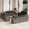 vidaXL 13 Piece Garden Sofa Set with Cushions Grey Poly Rattan