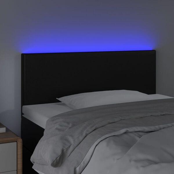 vidaXL LED Headboard Black 100 cm Faux Leather