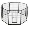vidaXL Dog Playpen 8 Panels Steel 80x100 cm Black