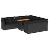 vidaXL 11 Piece Garden Sofa Set with Cushions Black Poly Rattan