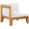 vidaXL Sectional Corner Sofa & Cream White Cushions Solid Acacia Wood