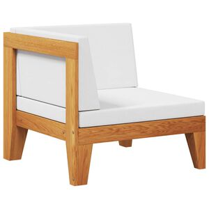 vidaXL Sectional Corner Sofa & Cream White Cushions Solid Acacia Wood