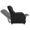 vidaXL Recliner Chair Black Real Leather