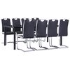 vidaXL 9 Piece Dining Set Faux Leather Black