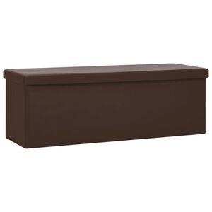 vidaXL Folding Storage Bench Brown PVC
