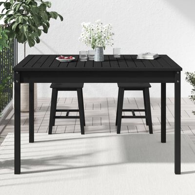 vidaXL Garden Table Black 121x82.5x76 cm Solid Wood Pine