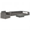 vidaXL 8 Piece Garden Lounge Set with Cushions Poly Rattan Grey