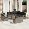 vidaXL 12 Piece Garden Sofa Set with Cushions Grey Poly Rattan