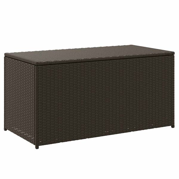 vidaXL Garden Storage Box Poly Rattan 100x50x50 cm Brown