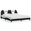 vidaXL Bed Frame "Viana" without Mattress Black and White 180x200 cm King Faux Leather