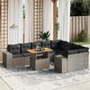 vidaXL 10 Piece Garden Sofa Set with Cushions Grey Poly Rattan