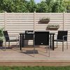 vidaXL 5 Piece Garden Dining Set with Cushions Poly Rattan and Steel