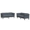 vidaXL 2 Piece Sofa Set Dark Grey Velvet