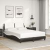 vidaXL Bed Frame with LED without Mattress "Zadar" Black and White 137x190 cm