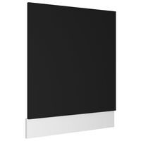 vidaXL Dishwasher Panel Black 59.5x3x67 cm Engineered Wood