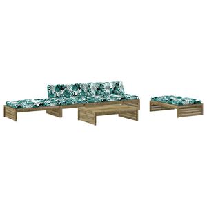 vidaXL 5 Piece Garden Lounge Set with Cushions Impregnated Wood Pine