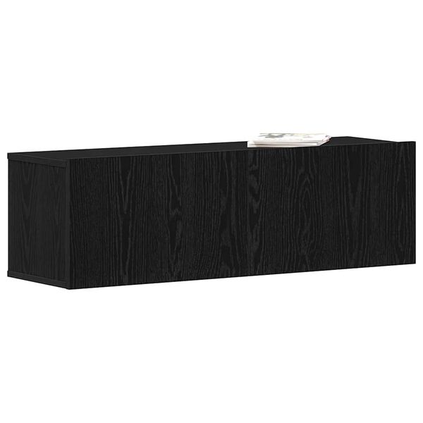 vidaXL TV Cabinet Black Oak 100 x 30 x 30 cm Engineered Wood