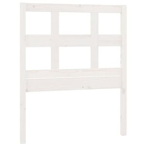 vidaXL Bed Headboard | White | Solid Pine Wood | Decorative Inlays