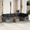 vidaXL 9 Piece Garden Sofa Set with Cushions Grey Poly Rattan