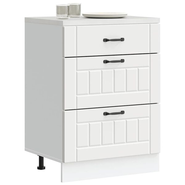 vidaXL Kitchen Base Cabinet Lucca White Engineered Wood