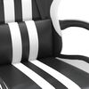 vidaXL Swivel Gaming Chair with Footrest Black&White Faux Leather
