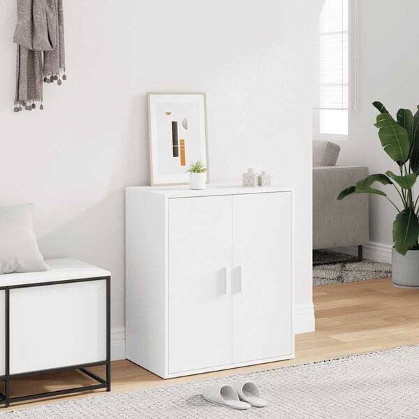 vidaXL Shoe Cabinet White 60x35x70 cm Engineered Wood