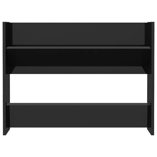 vidaXL Wall Shoe Cabinet High Gloss Black 80x18x60 cm Engineered Wood