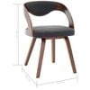 vidaXL Dining Chairs 6 pcs Dark Grey Bent Wood and Fabric