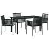 vidaXL Garden Dining Set 5 pcs Black PE Rattan