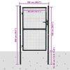 vidaXL Mesh Garden Gate Galvanised Steel 100x150 cm Grey