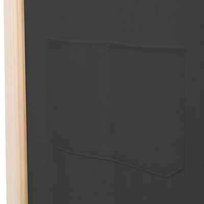 vidaXL 3-Panel Room Divider Grey 120x170x4 cm Fabric
