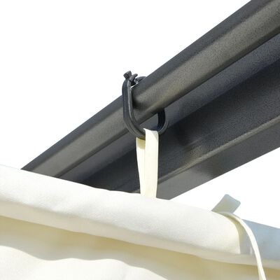 vidaXL Pergola with Retractable Roof Cream White 3x3 m Steel
