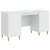 vidaXL Desk with Shelf White 142.5 x 50 x 75 cm Engineered Wood
