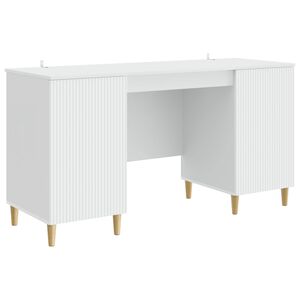 vidaXL Desk with Shelf White 142.5 x 50 x 75 cm Engineered Wood