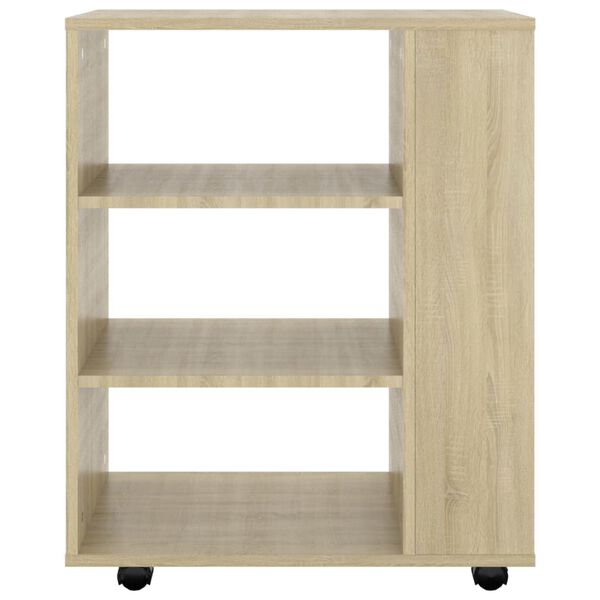 vidaXL Rolling Cabinet Sonoma Oak 60x35x75 cm Engineered Wood
