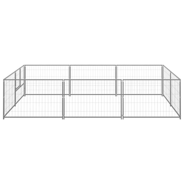 vidaXL Dog Kennel Silver 6 m² Steel