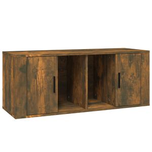 vidaXL TV Cabinet Smoked Oak 100x35x40 cm Engineered Wood