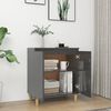 vidaXL Sideboard&Solid Wood Legs High Gloss Grey 60x35x70 cm Engineered Wood