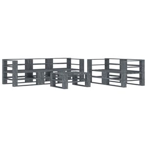 vidaXL 6 Piece Garden Pallet Lounge Set Wood Grey