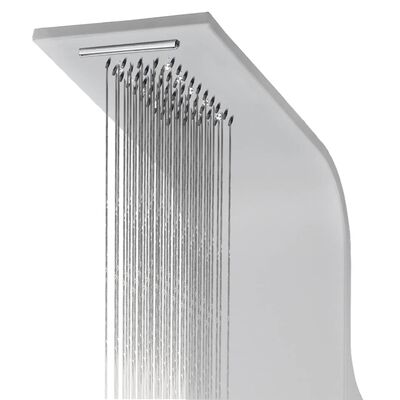 vidaXL Shower Panel Unit Aluminium 20x44x130 cm White