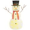 vidaXL Snowman Figure | White | Fabric | 90 cm | Decorative Inlays