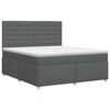 vidaXL Box Spring Bed with Mattress Dark Grey Double Fabric
