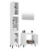 vidaXL 3 Piece Bathroom Furniture Set High Gloss White Engineered Wood