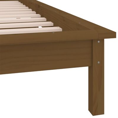 vidaXL LED Bed Frame Honey Brown 90x190 cm Single Solid Wood