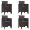 vidaXL Garden Chair 4 pcs Brown 53 x 49 x 85 cm Polypropylene