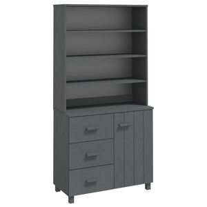 vidaXL Highboard | Set of 2 | Dark grey | Solid pinewood, MDF | Large