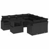 vidaXL Garden Sofa Set 9 pcs 8-Seater Black Poly Rattan