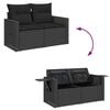 vidaXL 8 Piece Garden Sofa Set with Cushions Black Poly Rattan