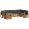 vidaXL Outdoor Sofa Set 9 pcs Natural and Anthracite