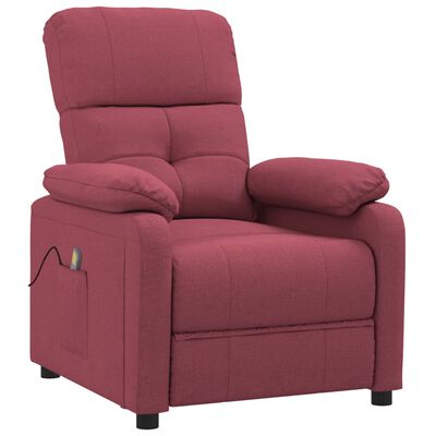 vidaXL Massage Chair Wine Red Fabric
